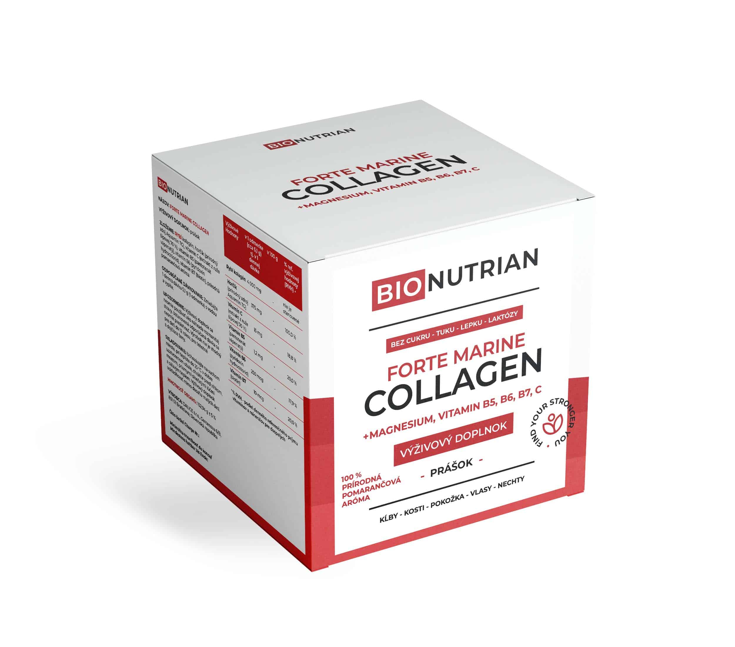 Bionutrian Forte Marine Collagen + magnézium + vitamíny B a C, morský kolagén v prášku