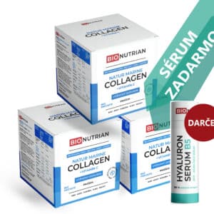 Bionutrian Natur Marine Collagen, rybí kolagén švajčiarskej kvality s vitamínom C + Hyaluron Serum B5 ZADARMO